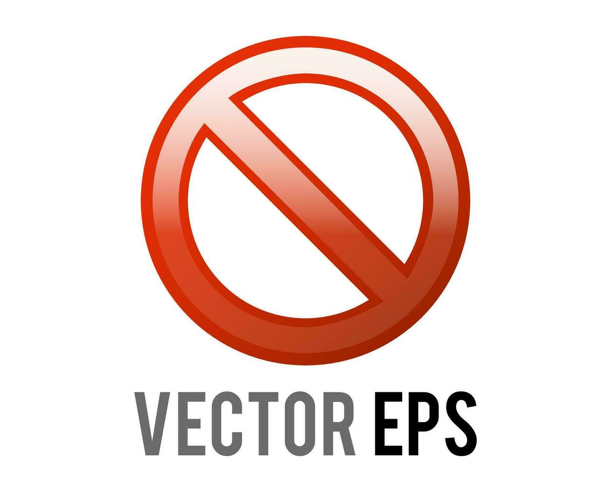 Vector red circle with a diagonal line prohibited sign icon, used to not permitted