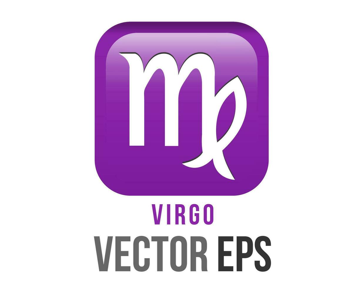 Vector gradient purple Virgo astrological sign icon in the Zodiac,  represents Maiden