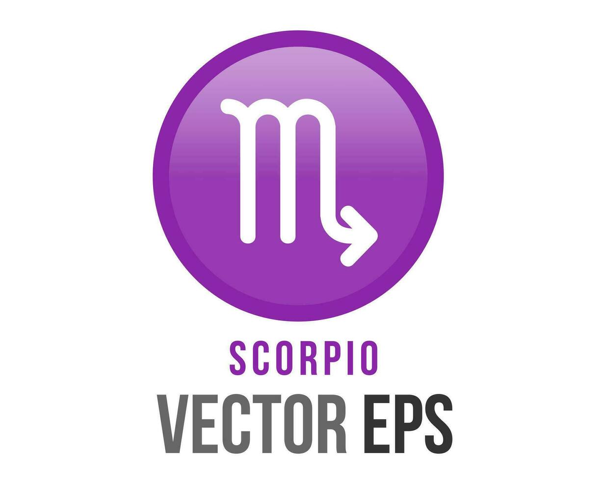 Vector gradient purple Scorpio astrological sign icon in the Zodiac,  represents bull