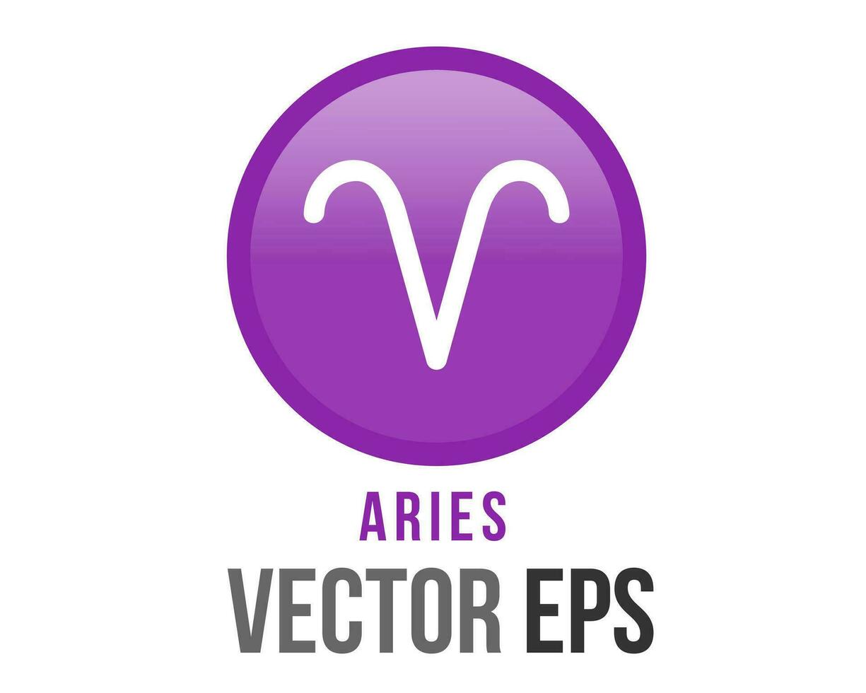 vector degradado púrpura Aries astrológico firmar icono en el zodíaco, representa un RAM