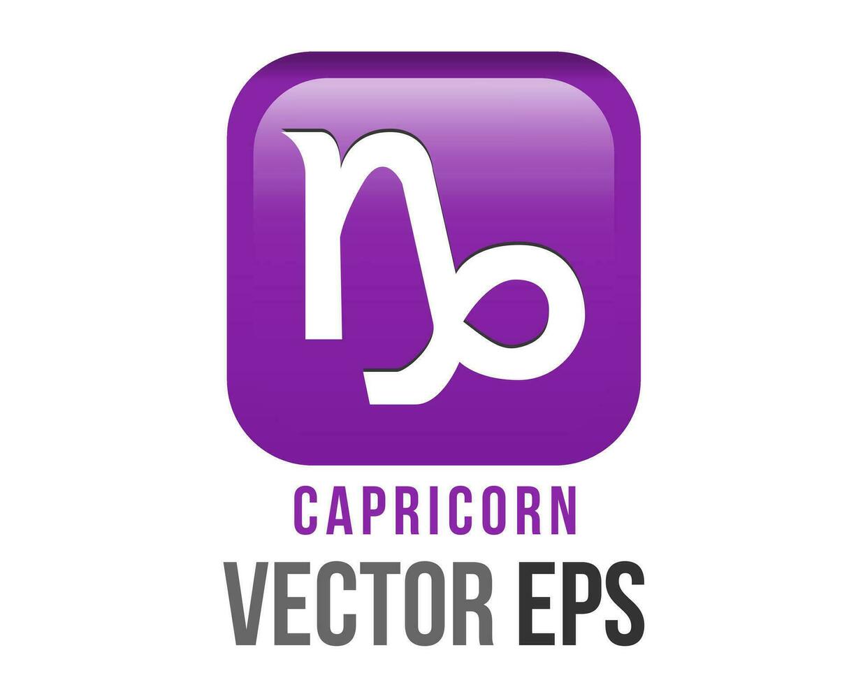 Vector gradient purple Capricorn astrological sign icon in the Zodiac,  represents Goat