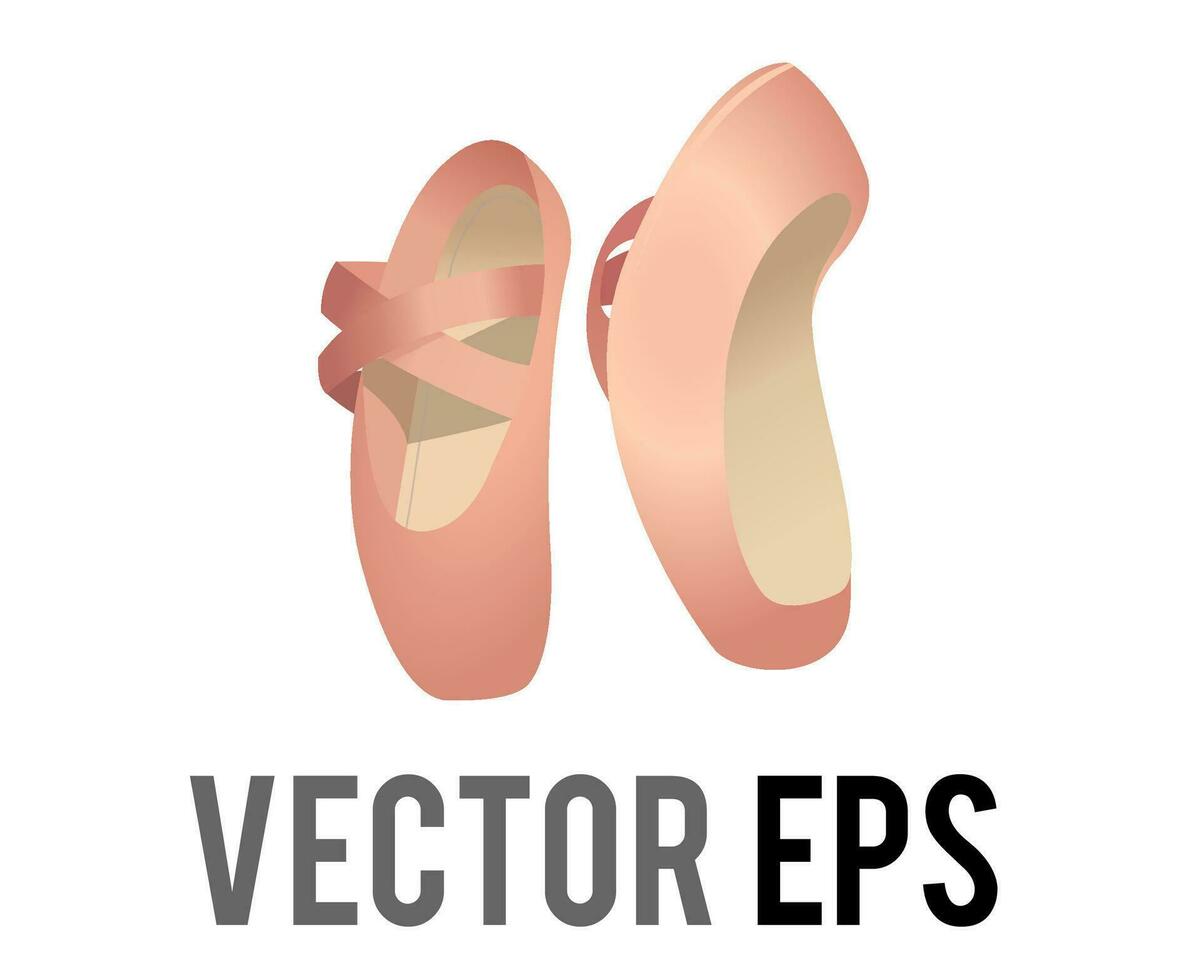 vector pair of gradient pink shoes worn by ballet dancers icon