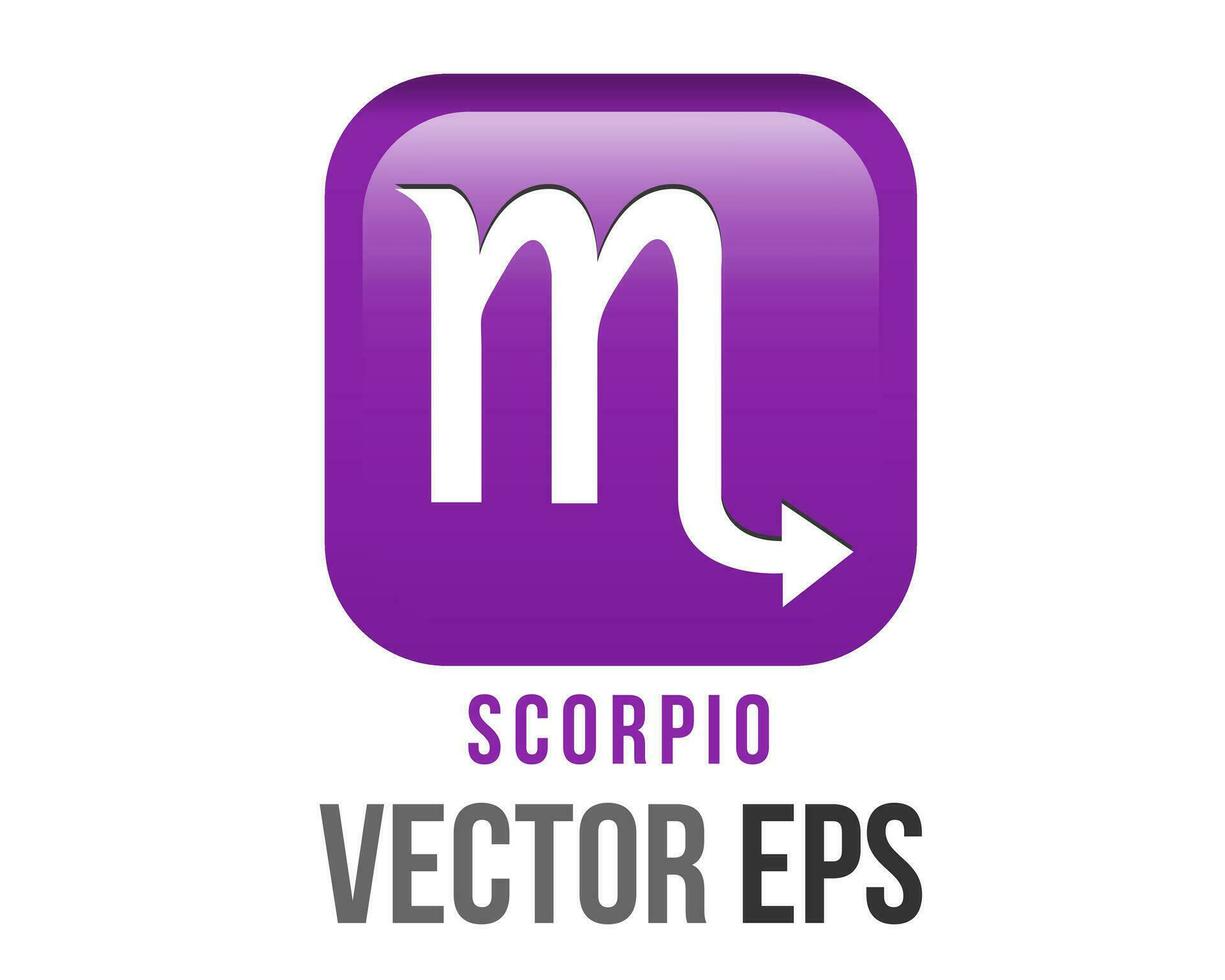 Vector gradient purple Scorpio astrological sign icon in the Zodiac,  represents bull