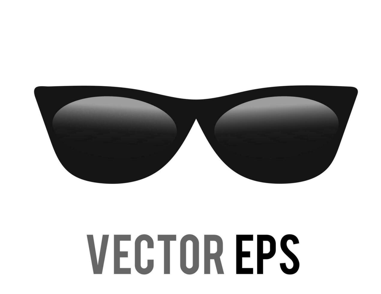 Vector black sunglasses icon, representing cool, leisurely in sunny place