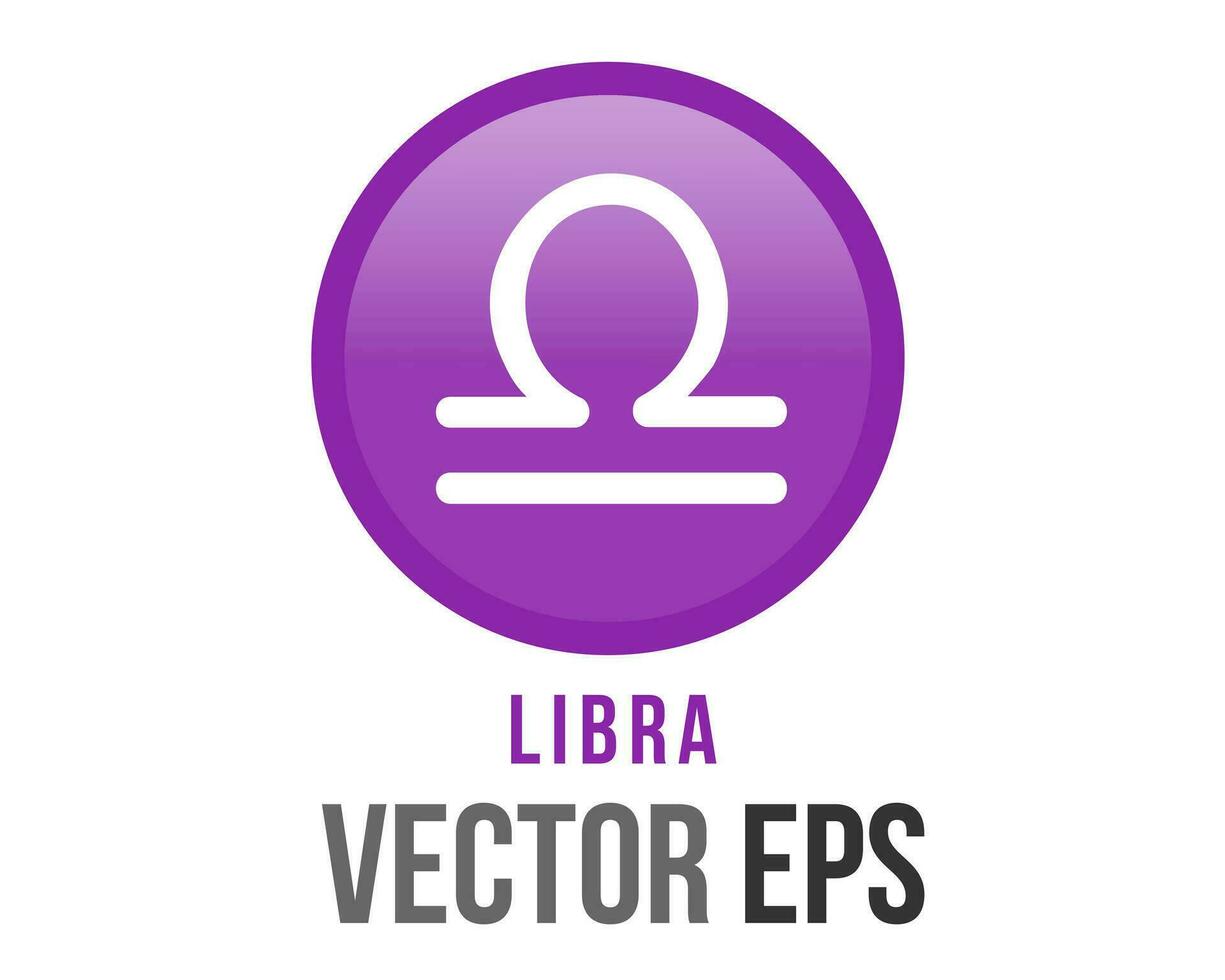 Vector purple Libra astrological sign icon in the Zodiac, represents weighing scales