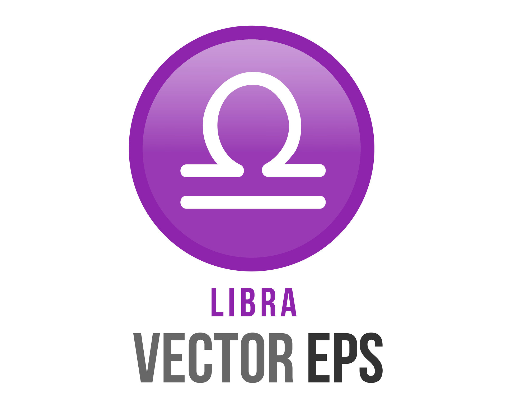 Vector purple Libra astrological sign icon in the Zodiac, represents
