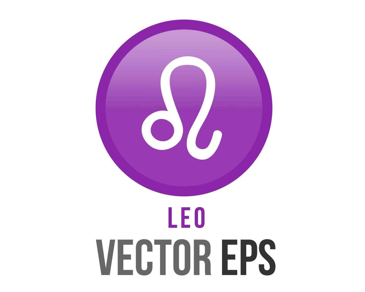 vector degradado púrpura León astrológico firmar icono en el zodíaco, representa león