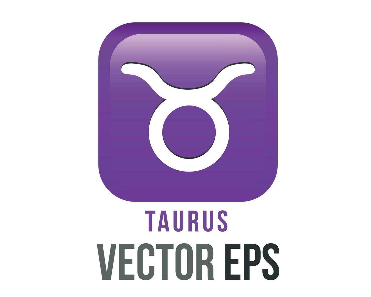 Vector gradient purple Taurus astrological sign icon in the Zodiac,  represents bull