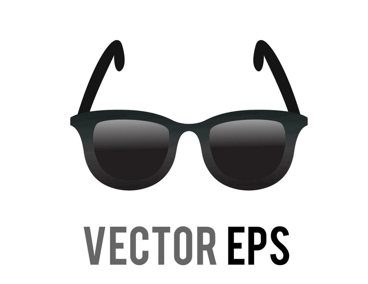 vector negro Gafas de sol icono, representando Frío, sin prisa en soleado sitio