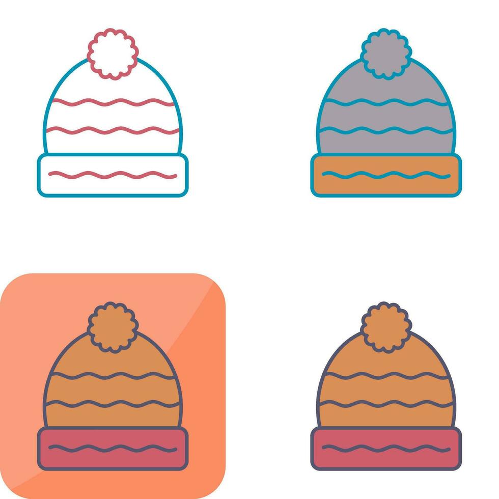 icono de vector de sombrero de invierno