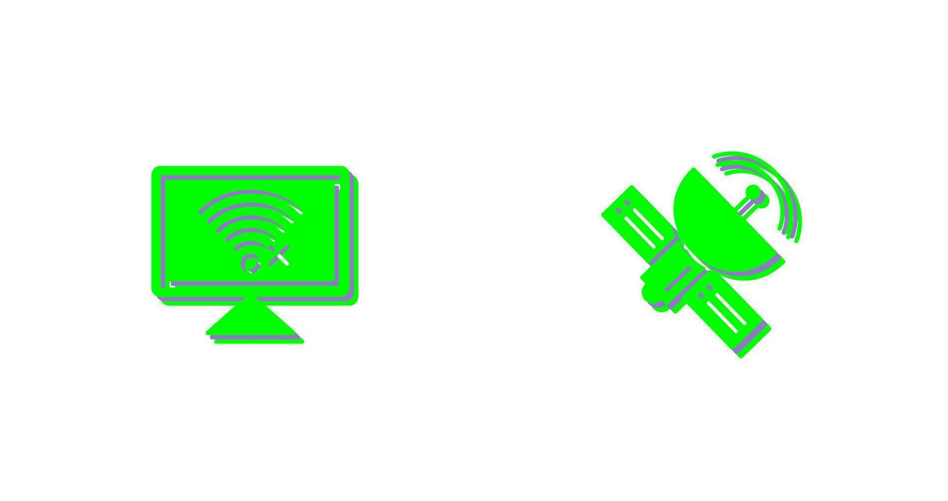 Disconnected Network and Satellite Icon vector