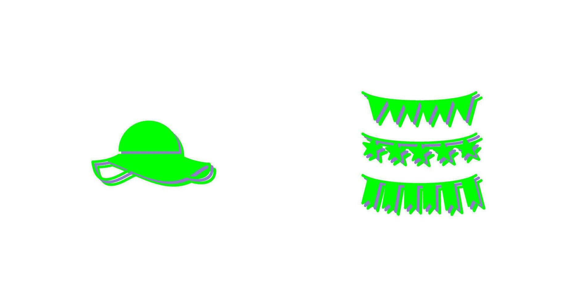 Garlands and Woman Hat Icon vector