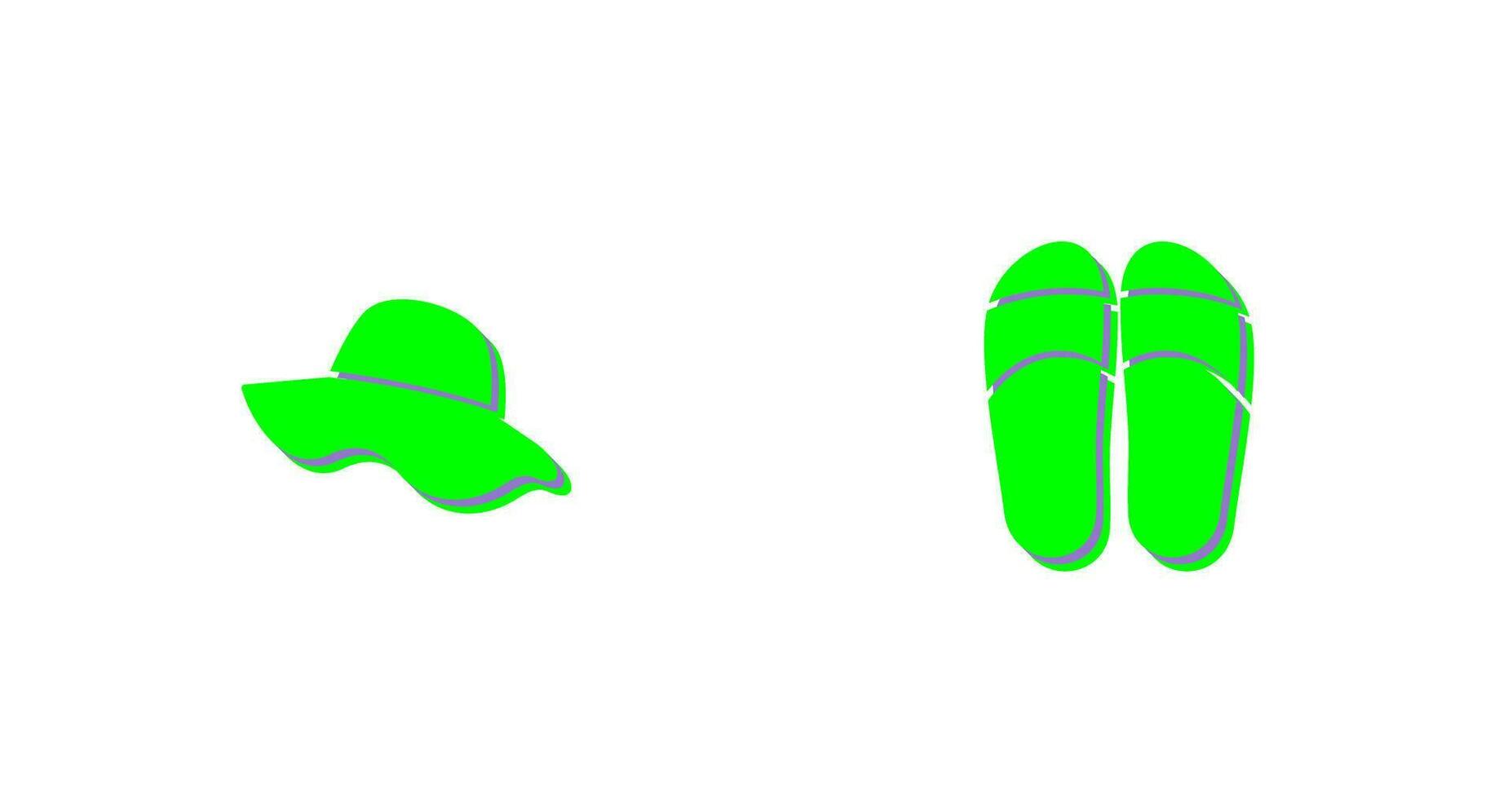 sombrero y zapatillas icono vector