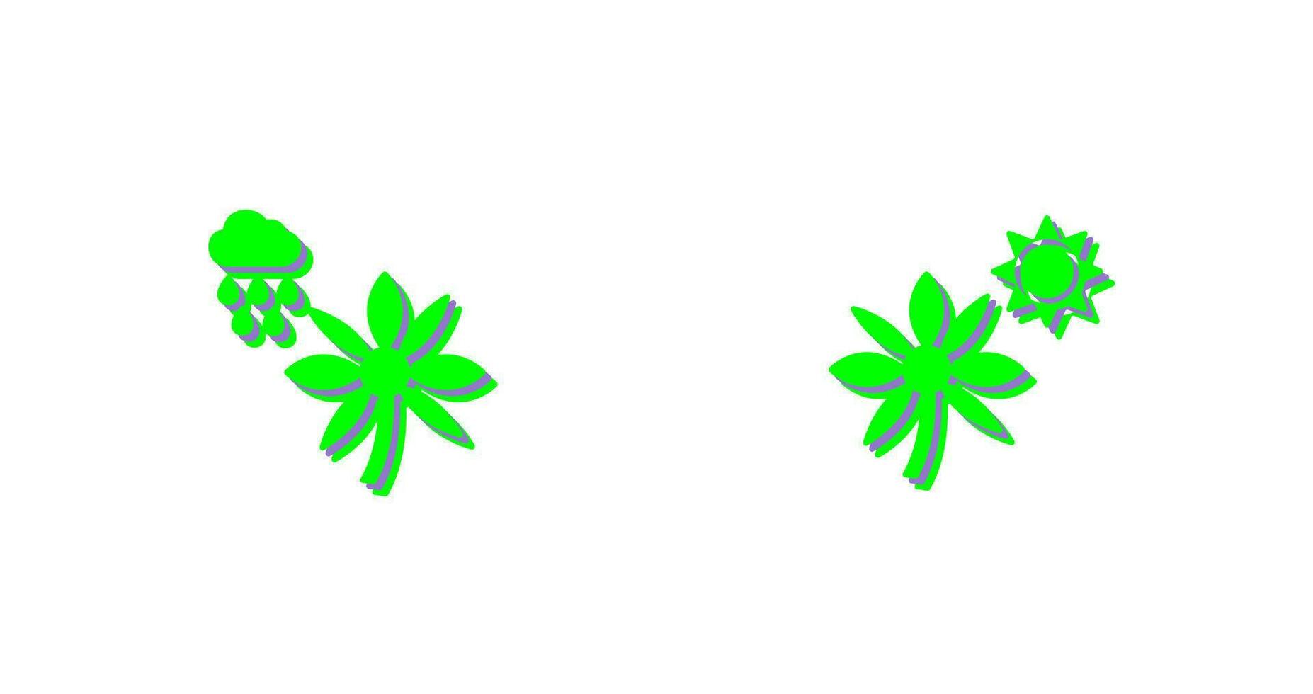 Flower with rain and Flower  Icon vector