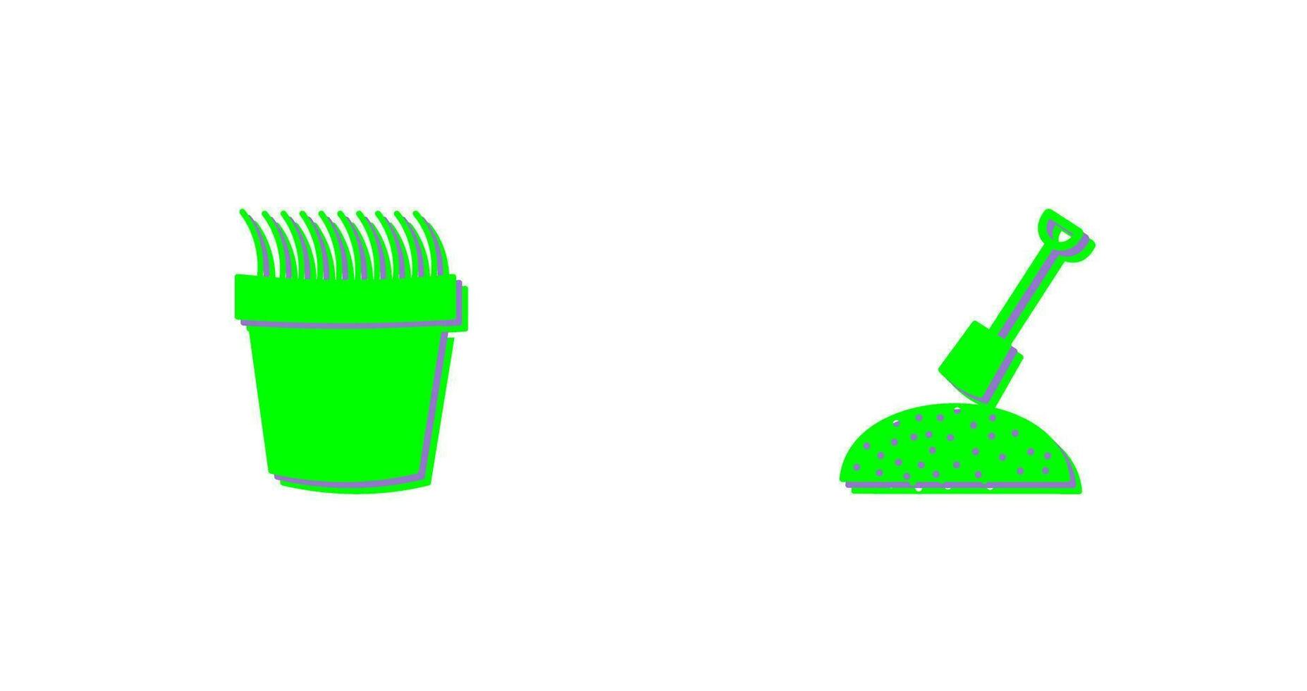Gress Pot and Gardening Icon vector