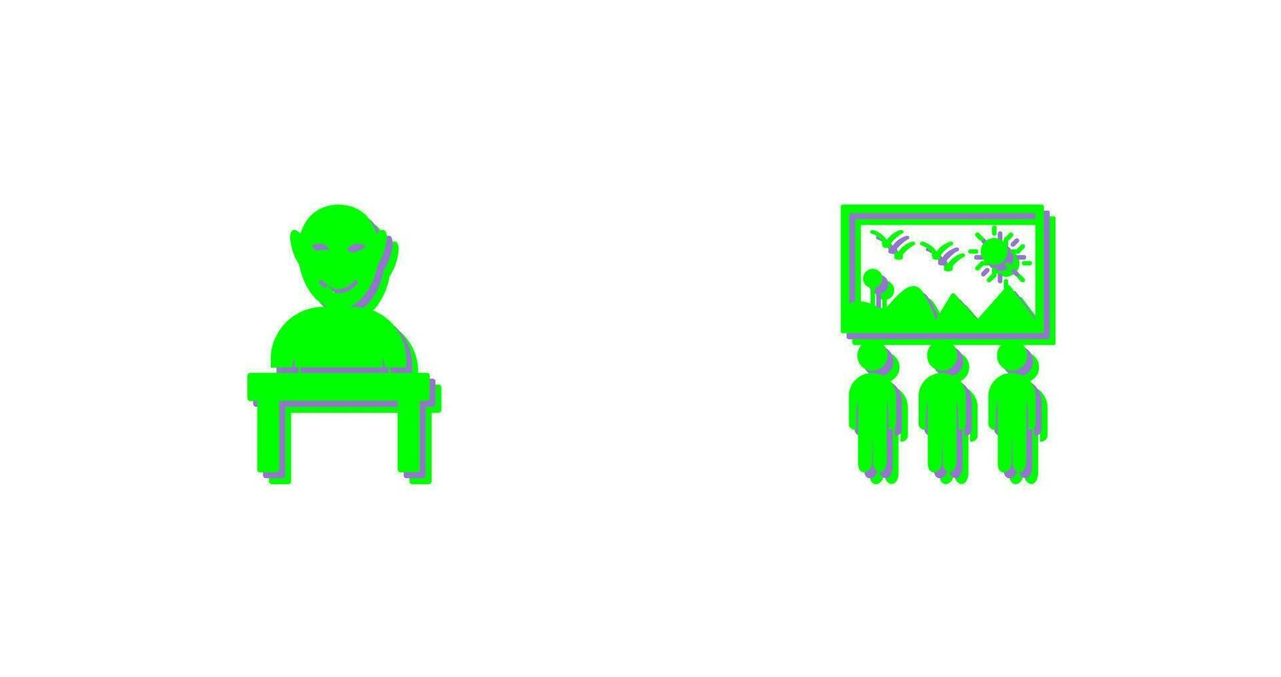 Human Sculpture and Viewing Icon vector