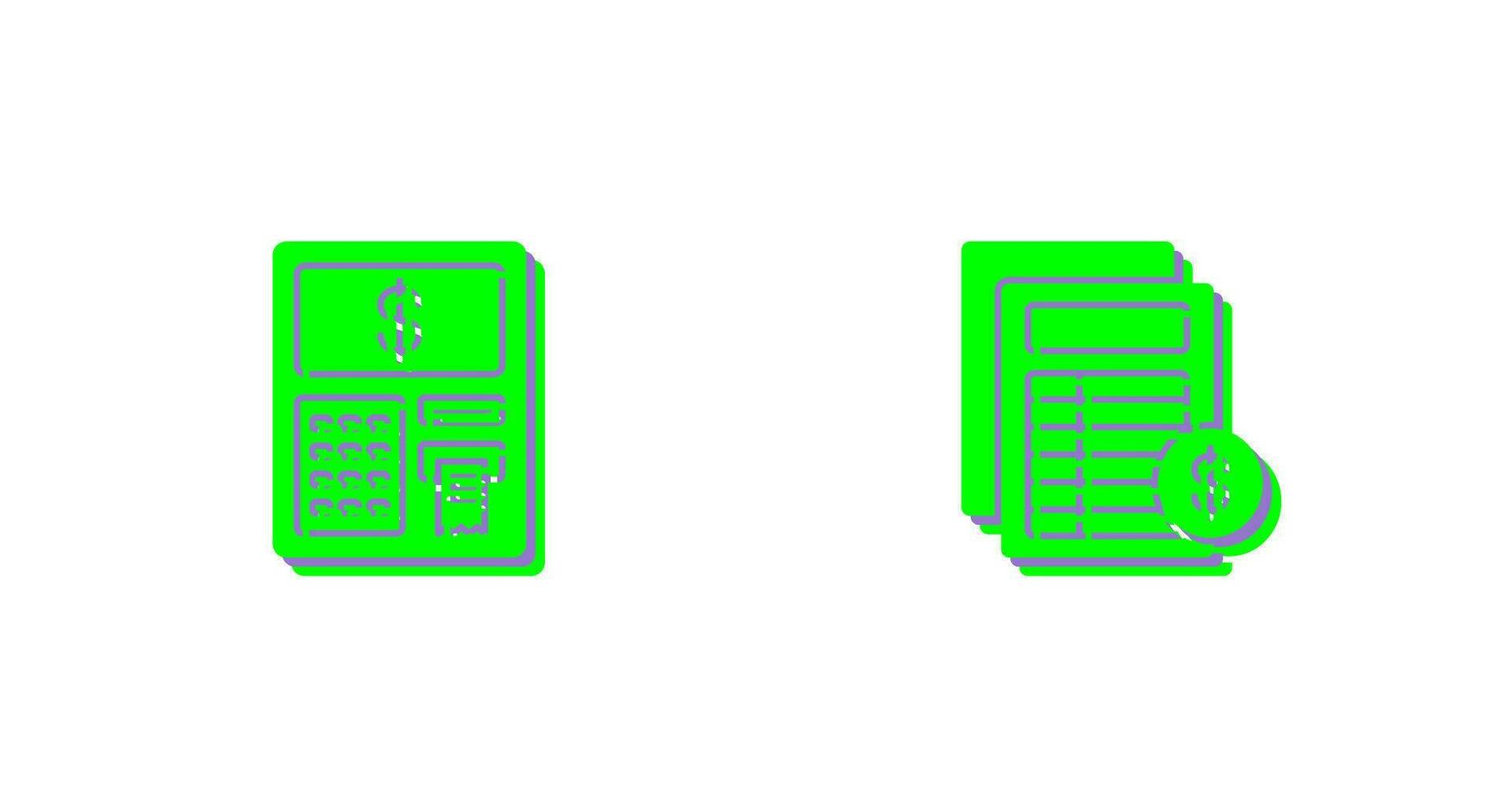 Atm and Invoice Icon vector