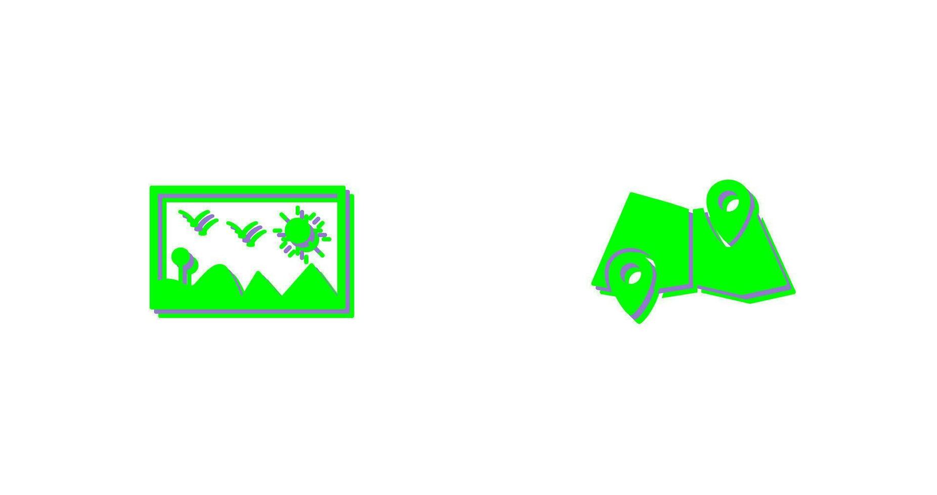 Painting Exhibit and Folded Icon vector