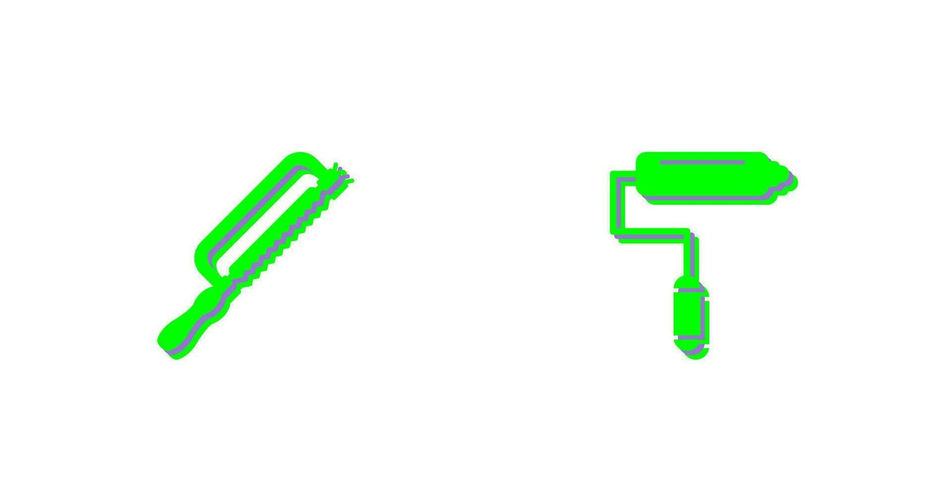 Hacksaw and Paint Roller Icon vector