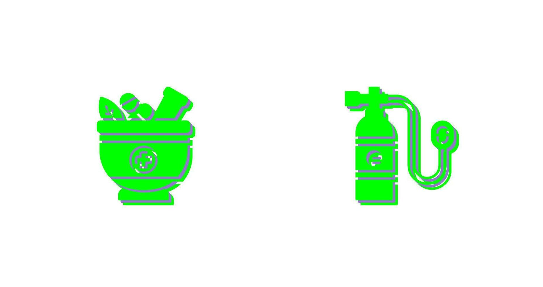 Herb and Oxygen Tank Icon vector