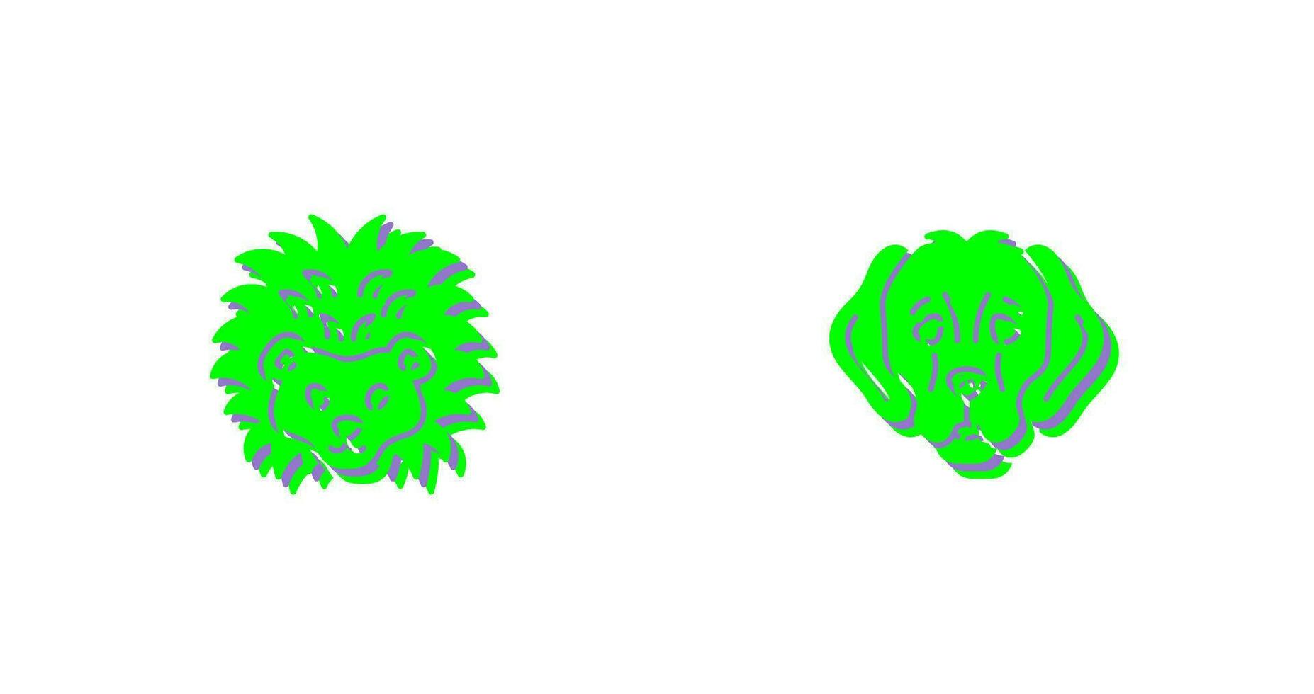 Hedgehog and Dog Icon vector