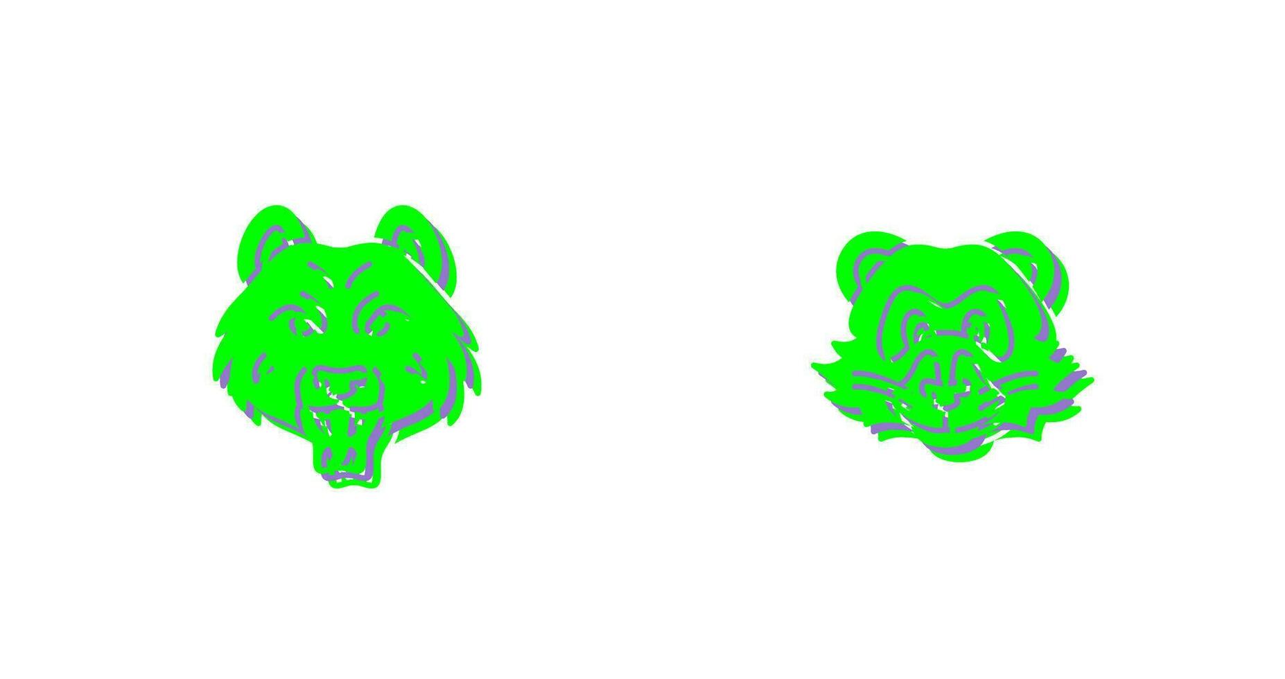 Bear and Ferret Icon vector