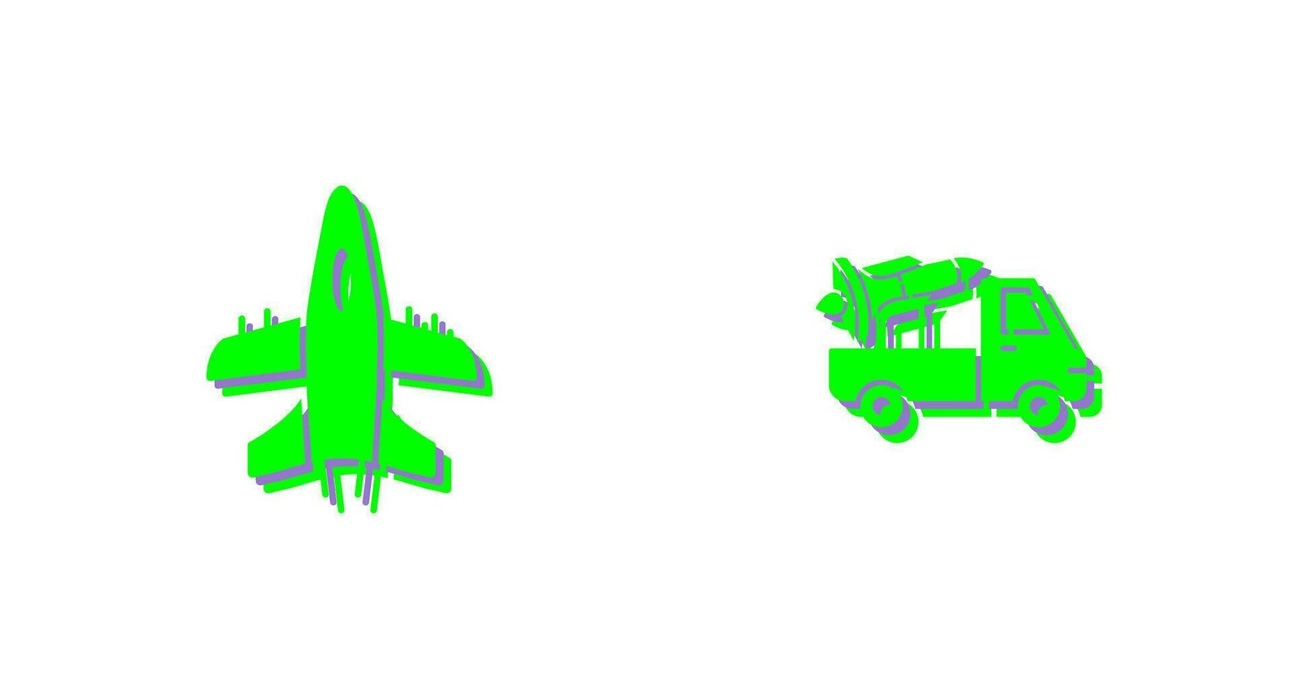 Military Plane and Missile Icon vector