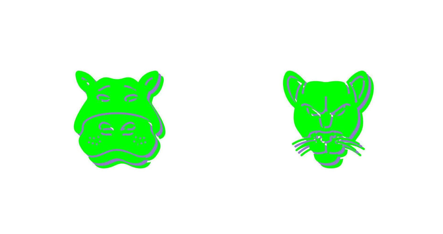 Panther an d Hippo Icon vector