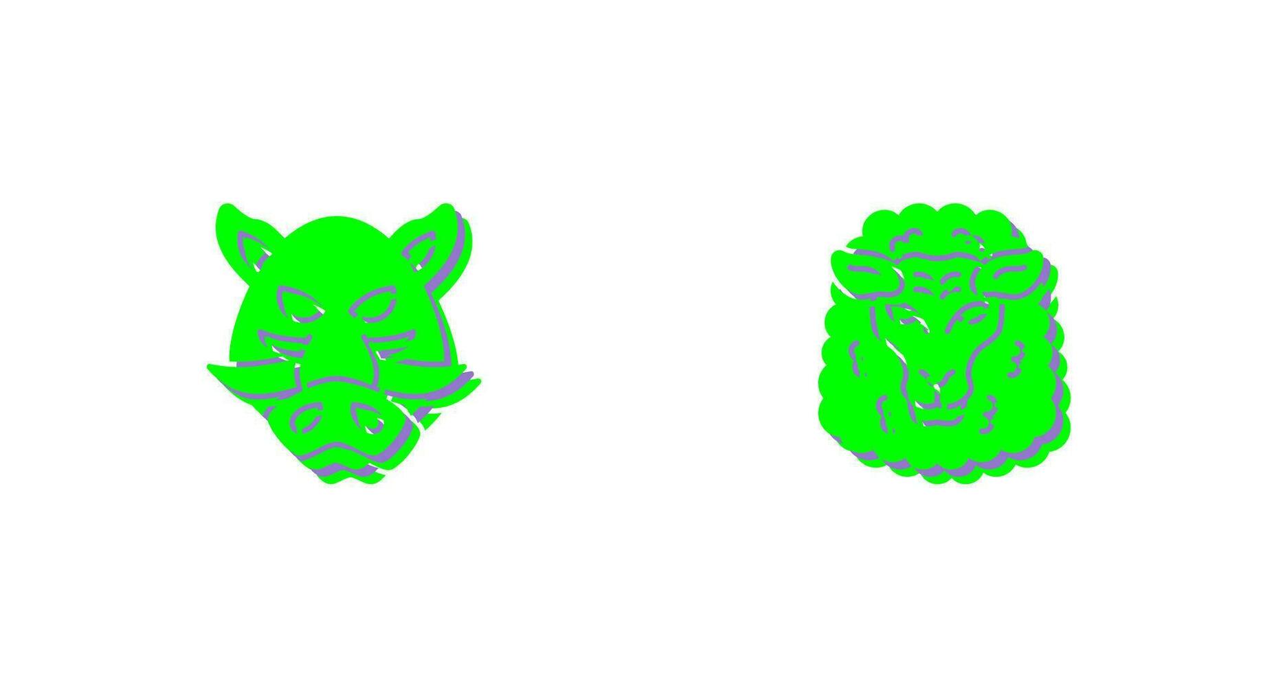 Sheep and Boar Icon vector