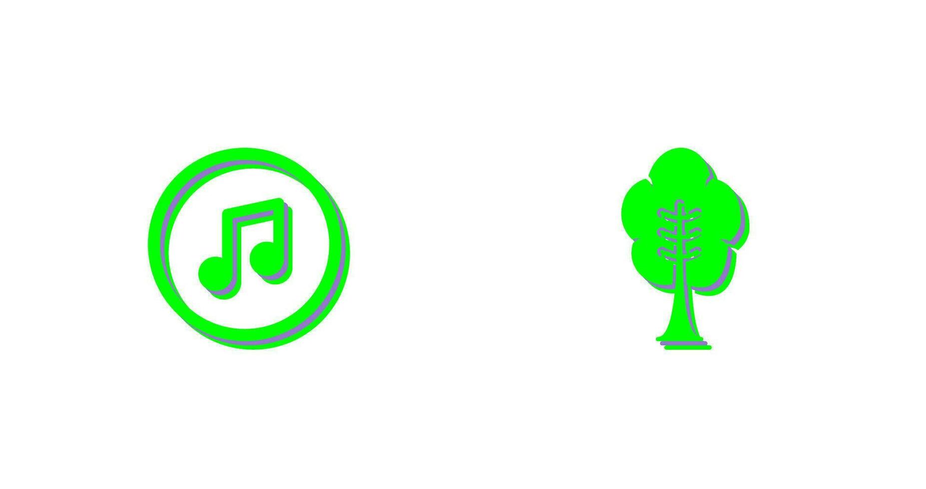 música jugador y árbol icono vector