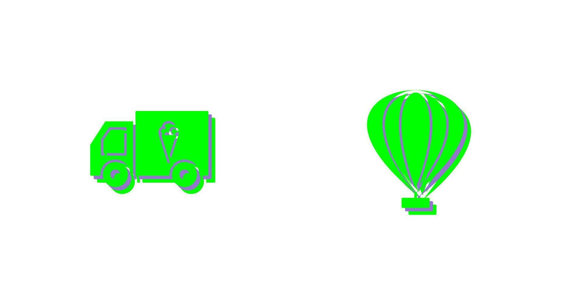 Icecream Van and air Craft Icon vector
