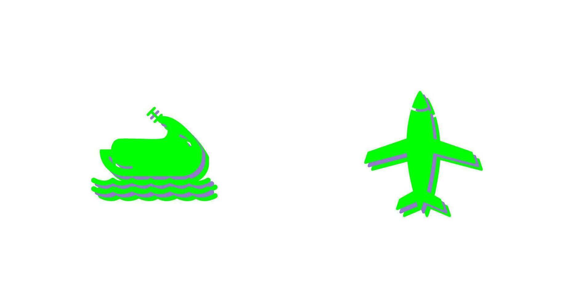 Jet Ski and Plane Icon vector