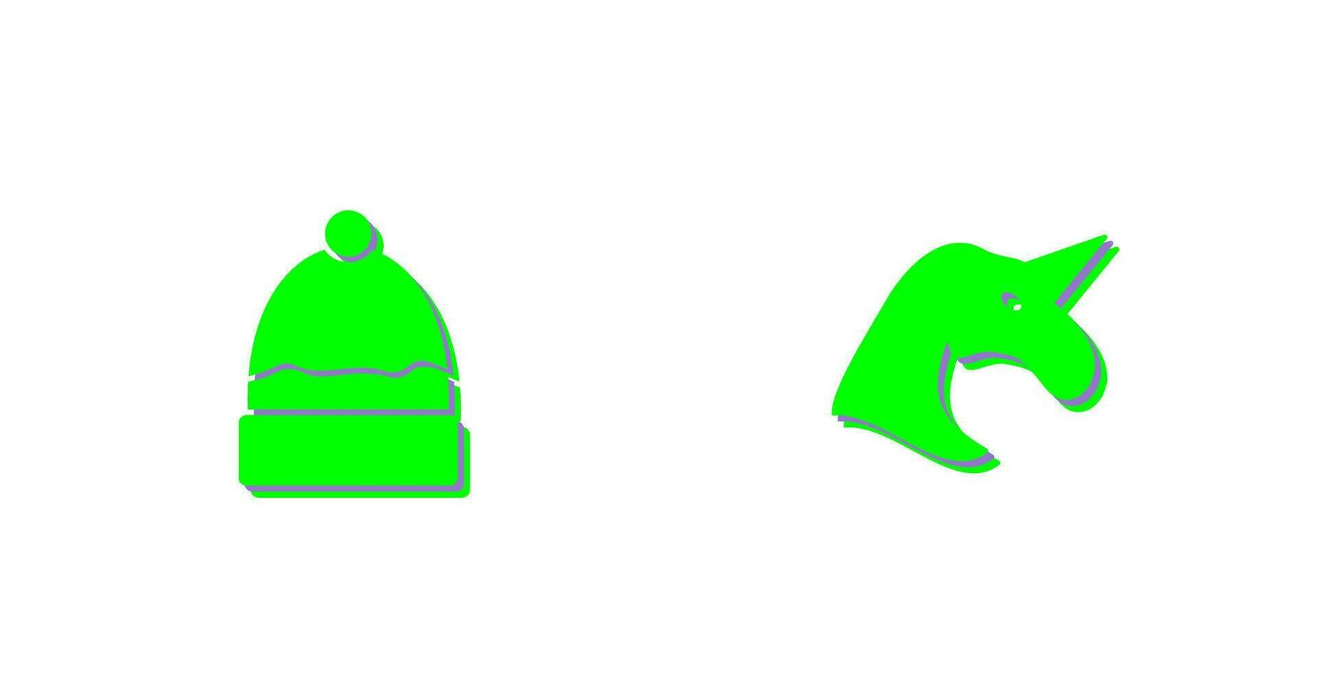 Warm Cap and Unicorn Icon vector