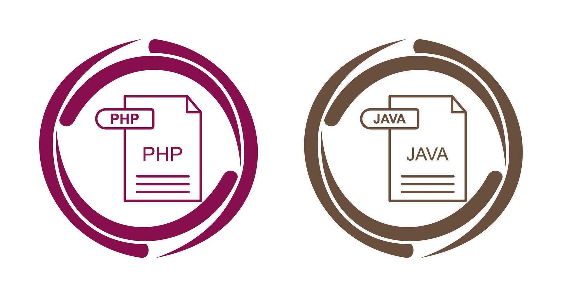 php y Java icono vector