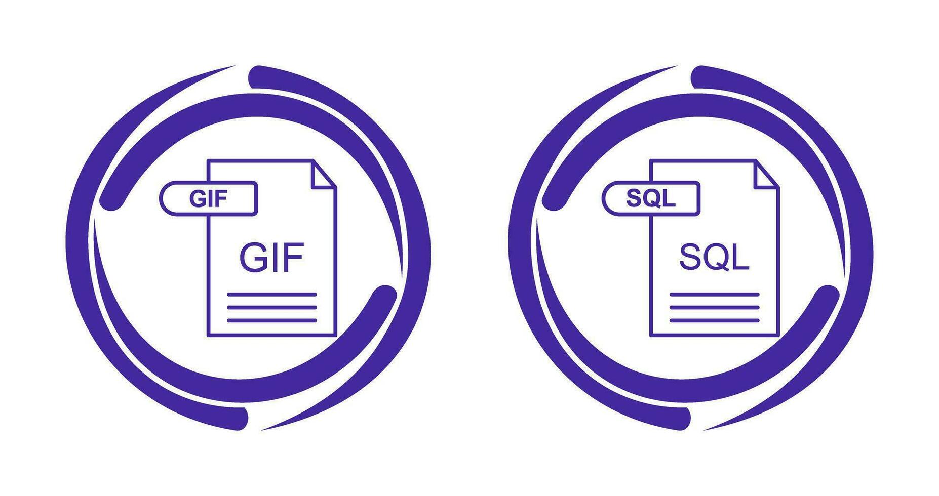 GIF and SQL Icon vector