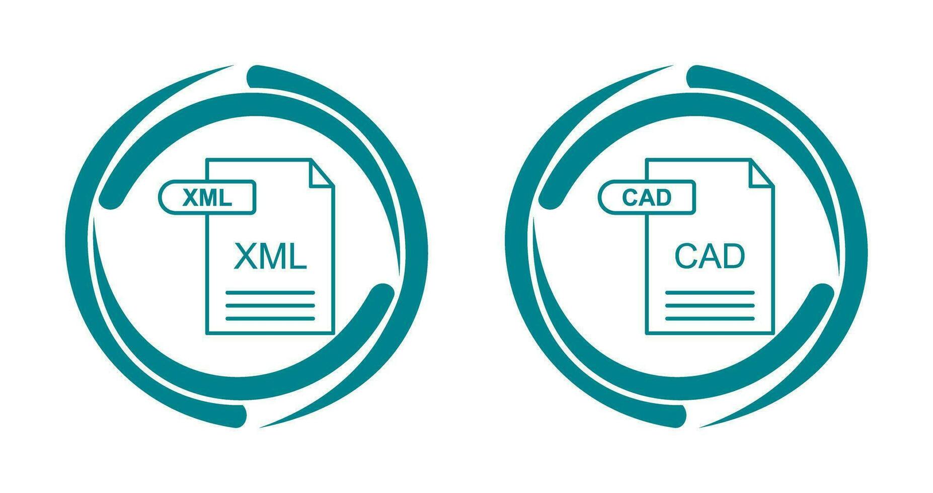 XML and CAD Icon vector