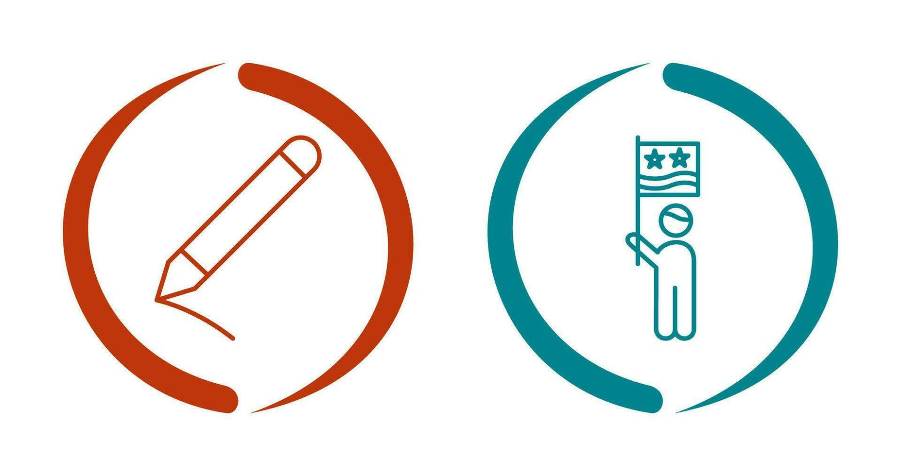 Pencil and Raising flag Icon vector