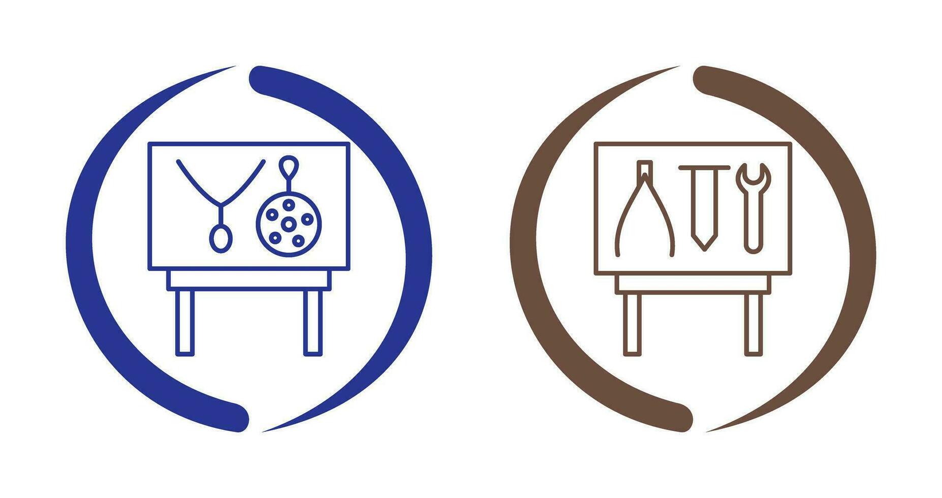 Jewel Exhibit and Tools Exhibit Icon vector