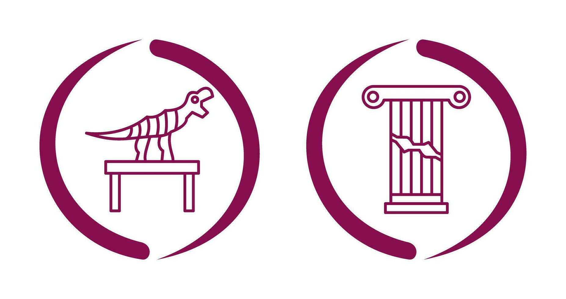 Bones Exhibit and Broken Icon vector