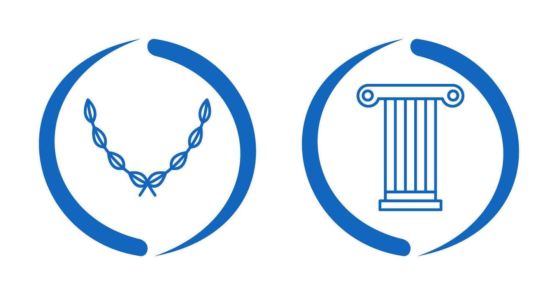 Leaves Wreath and Pillar Icon vector