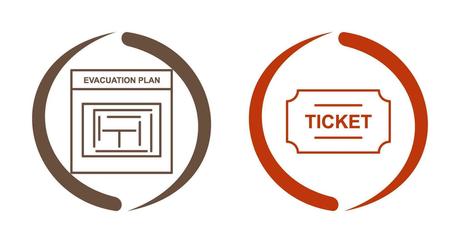 Evacuation Plan and Tickets Icon vector