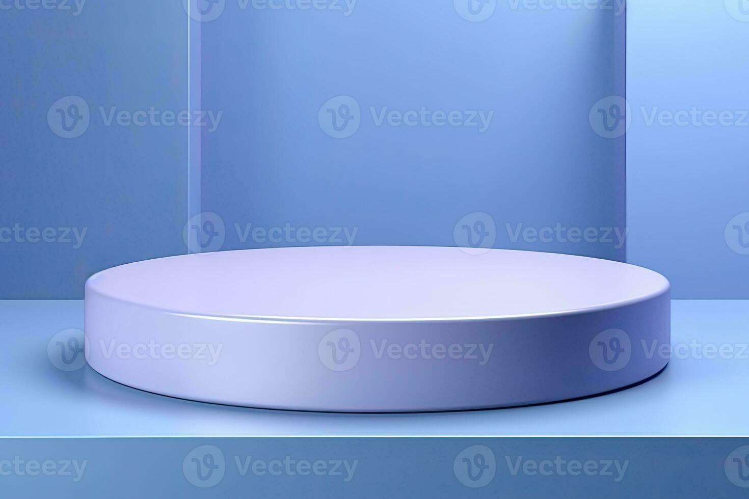 Generative AI, Minimal podiums for product display stand pedestal studio blue pastel color background 3d photo