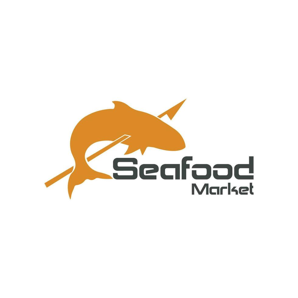 Logo of fish with spear, made for water sport equipment vector