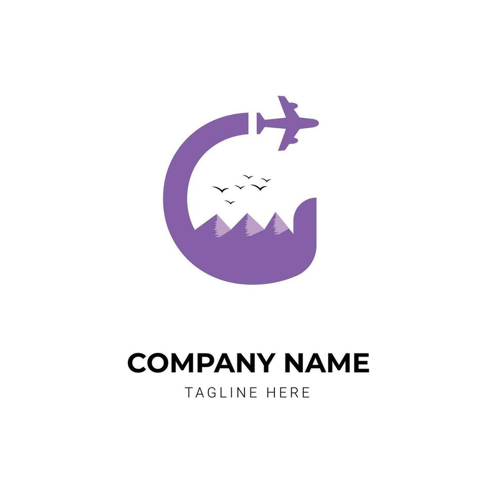 creative travel agency logo design template vector