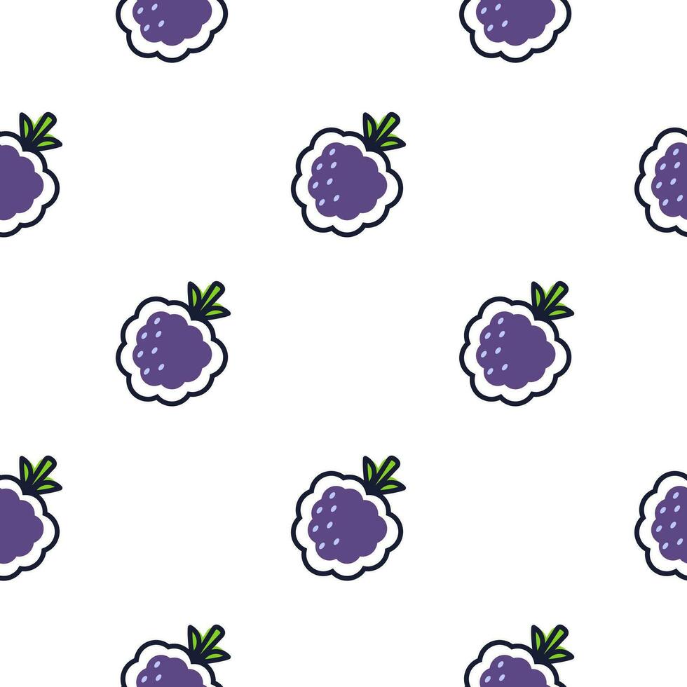 Vector illustration. Blackberry berries. Seamless color pattern.