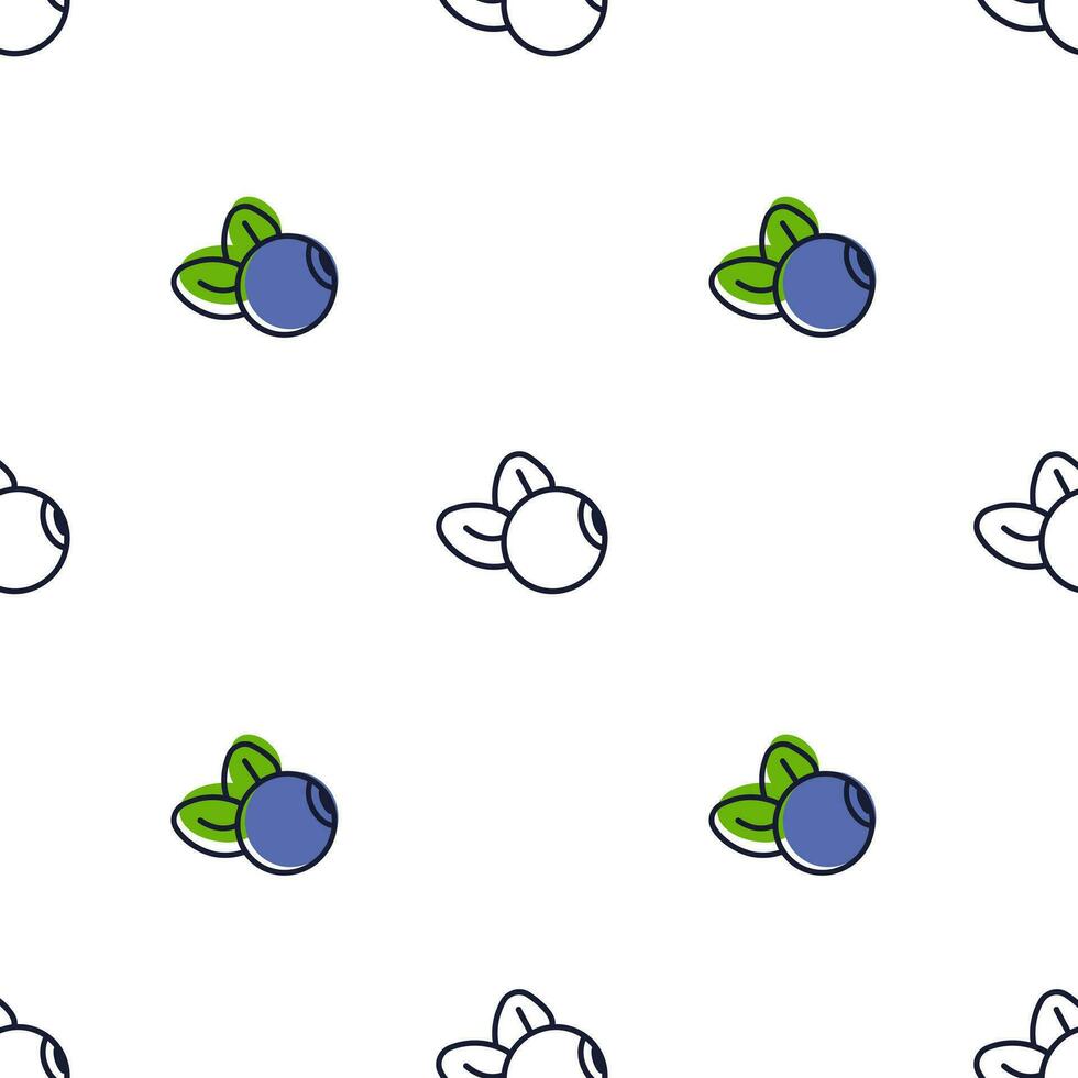 Blueberry seamless pattern with simple berries.  Icon child background for wrapping paper and textiles. vector
