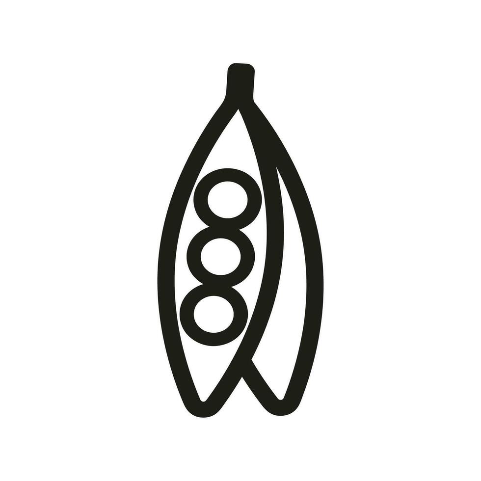 Single peas  line icon, simple fresh vegetable. For app logo web button ui ux interface elements isolated on white background. vector