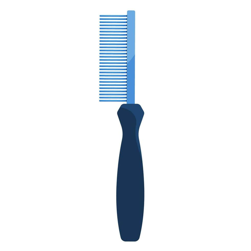 Brush for pet hair. Groomer's tool. A comb for a cat. Vector stock illustration. Isolated on a white background.