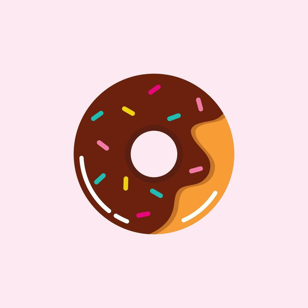 Sweet chocolate donut vector illustration