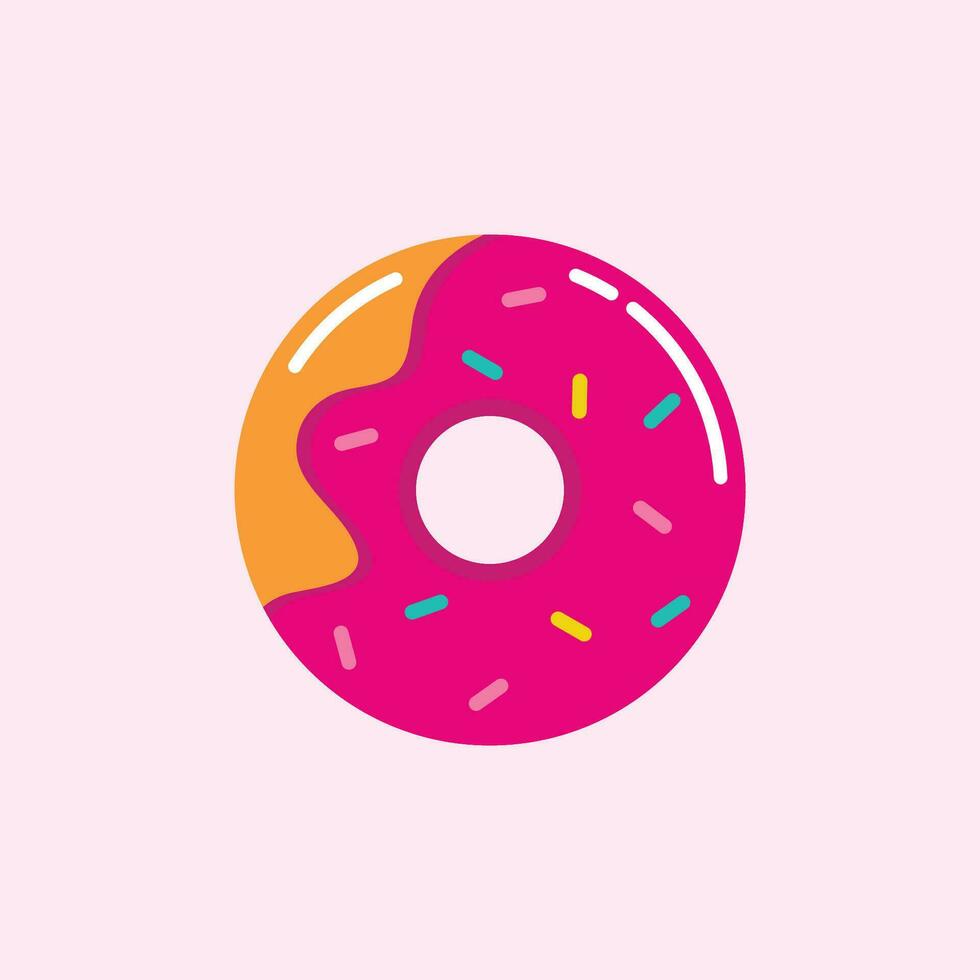 Sweet strawberry donut vector illustration